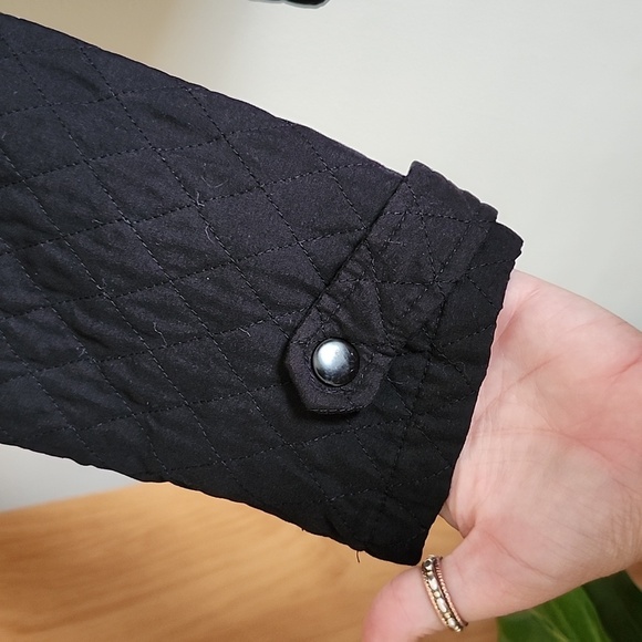 Merona black quilted chore jacket zip button closure women's size small - Picture 5 of 12